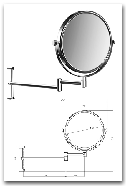 Kosmetikspiegel Rasierspiegel mit Vergrösserungsspiegel in rund und höhenverstellbar Kosmetikspiegel Rasierspiegel mit Vergrösserungsspiegel in rund und höhenverstellbar